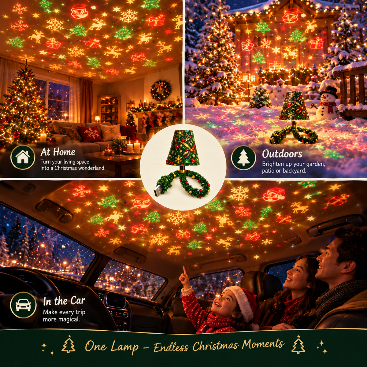 AuraGlow Living Christmas Projector Light